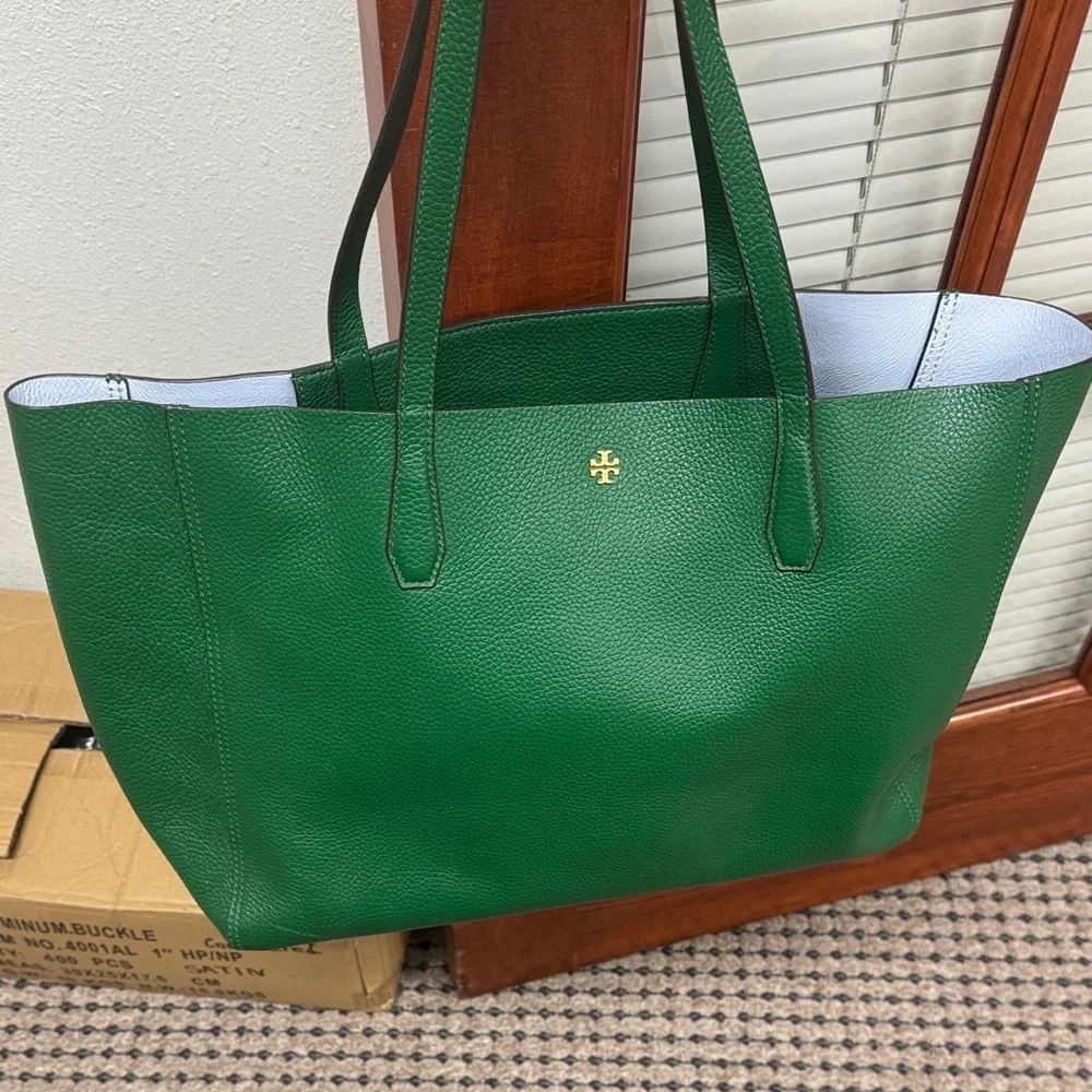 Tory Burch Emerald Green Tote - Picture 1 of 7
